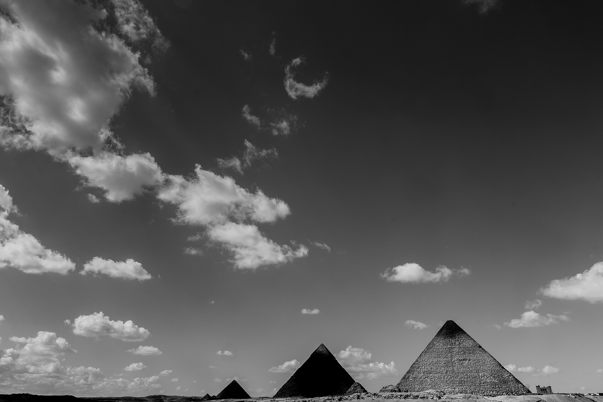 The Pyramids of Giza on the plateau